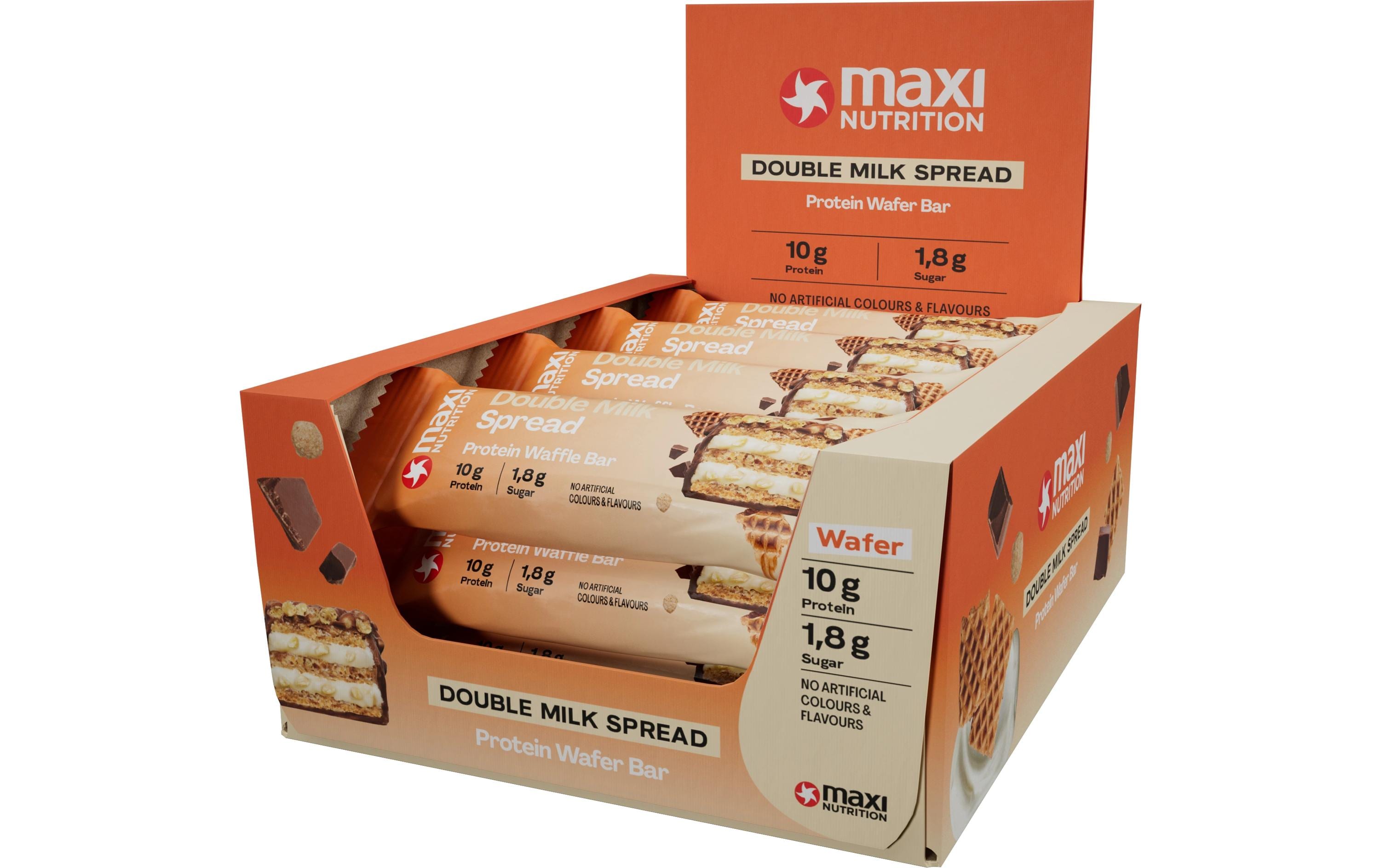 Maxi Nutrition Protein Waffel Riegel Double Milk Box: 12 x 39g