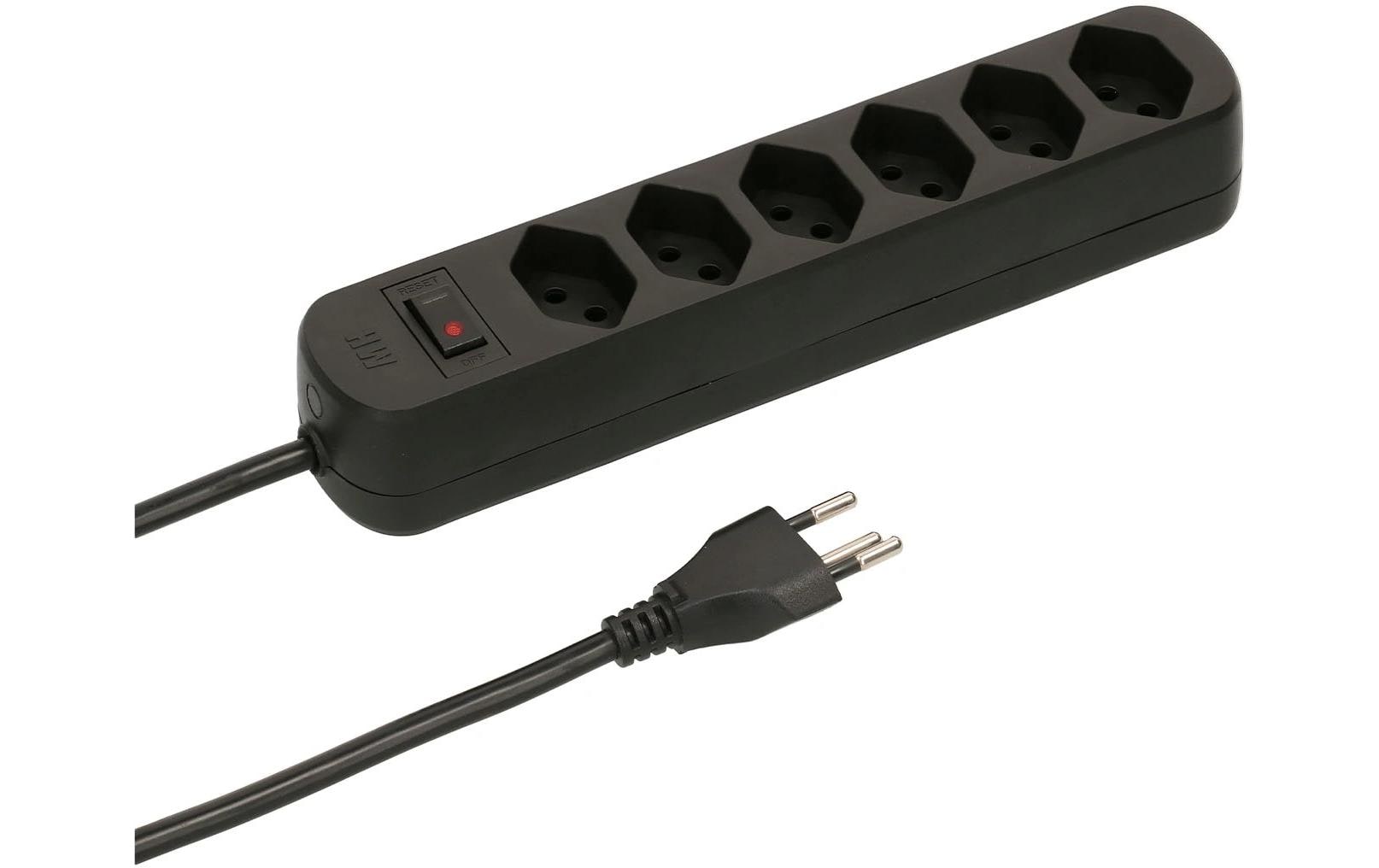 Max Hauri Steckdosenleiste Basic Line 6xT13 schwarz, 1.5m, Green+Fair