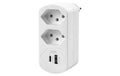 F.power Mehrfachadapter Flexo 2xT13 USB 2xT13 USB-A USB-C, Max 17W, drehbar, weiss