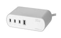 F.power Tischsteckdosenleiste DOKK 35W 2xT13, 1xUSB-A, 3xUSB-C,gr-we