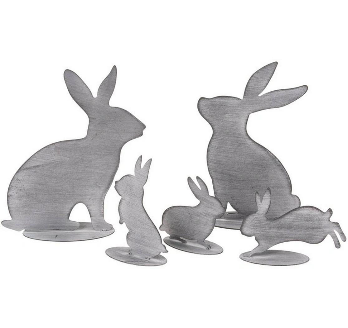 Opiflor Metallfigur Hasenfamilie 5-er Set