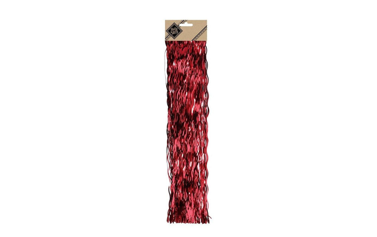 H&J Lametta gewellt, Dunkelrot Kunststoff, 50 cm