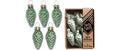 H&J Weihnachtskugel Zapfen Mild Sage 12 Stück, Glas 4.5 cm