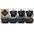 H&J Weihnachtskugel Chellac Black Teddybär 4 Stück, Kunststoff, 8 cm