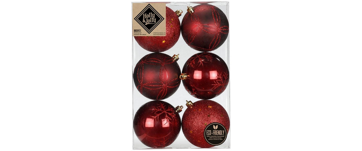 H&J Weihnachtskugel MorelloCherrydekoriert 6 Stück, Kunststoff, D: 8 cm