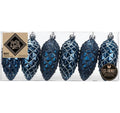 H&J Weihnachtskugel Night Blue Zapfen 6 Stück, Kunststoff, 9 cm