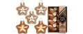 H&J Weihnachtskugel Golden Sesame Stern 8 Stück, Glas, 4 cm