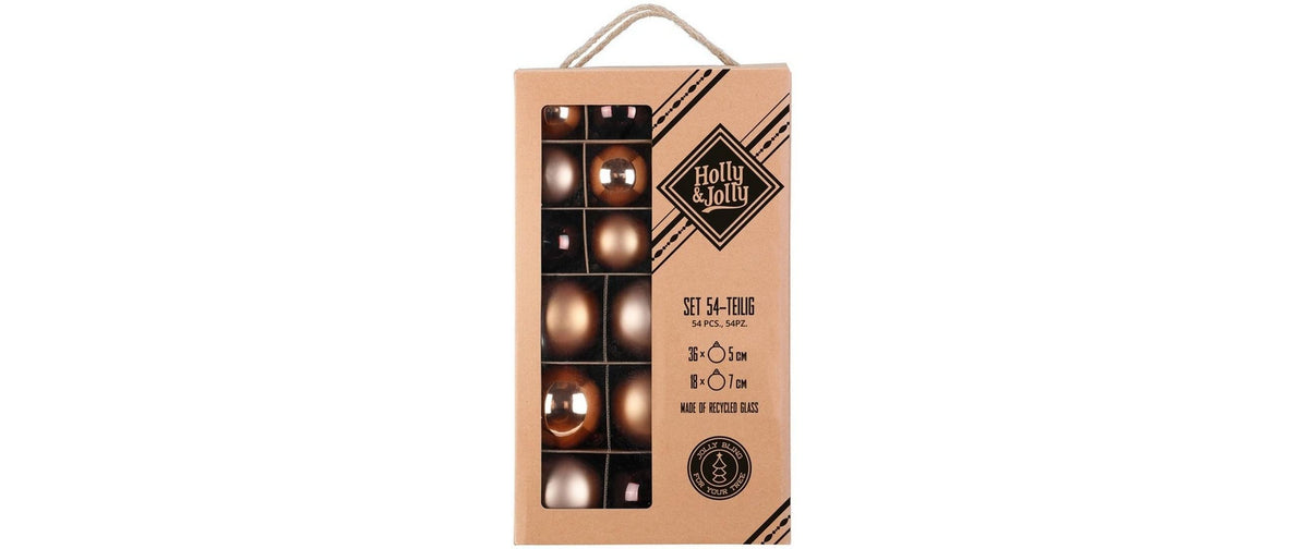 H&J Weihnachtskugel Elegant Lounge, 54 Stk Glas, D: 5 und 7 cm