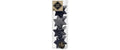 H&J Weihnachtskugel Stern, Schwarz-Mix 8 Stück, Kunststoff, H: 6 cm