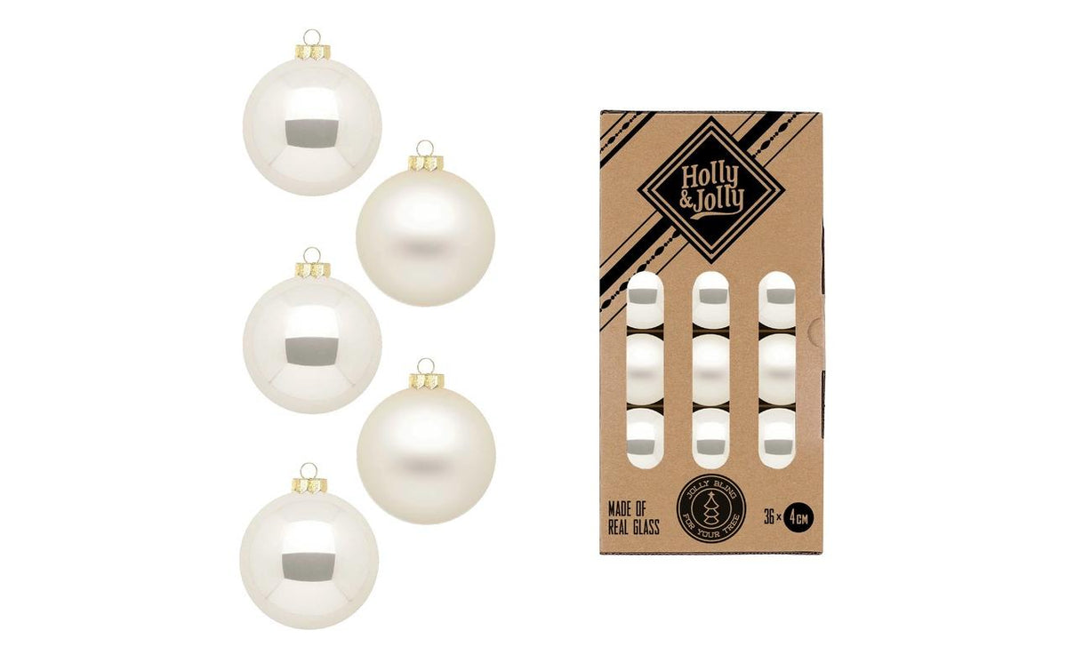 H&J Weihnachtskugel, Champagne, 36 Stk. Glas, D: 4 cm