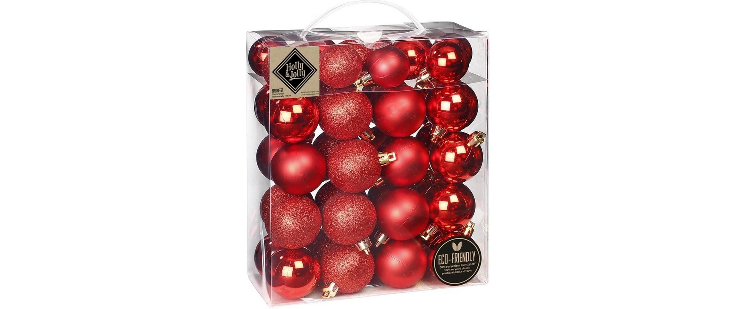 H&J Kugelbox, Rot-Mix, 44 Stk. Kunststoff, D: 4 + 5 cm