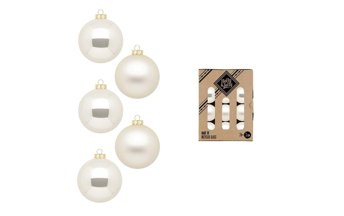 H&J  Weihnachtskugel, Champagne, 24 Stk. Glas, D: 3 cm