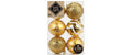 H&J  Weihnachtskugel, Gold-Mix, 6 Stk. Kunststoff, D: 8 cm