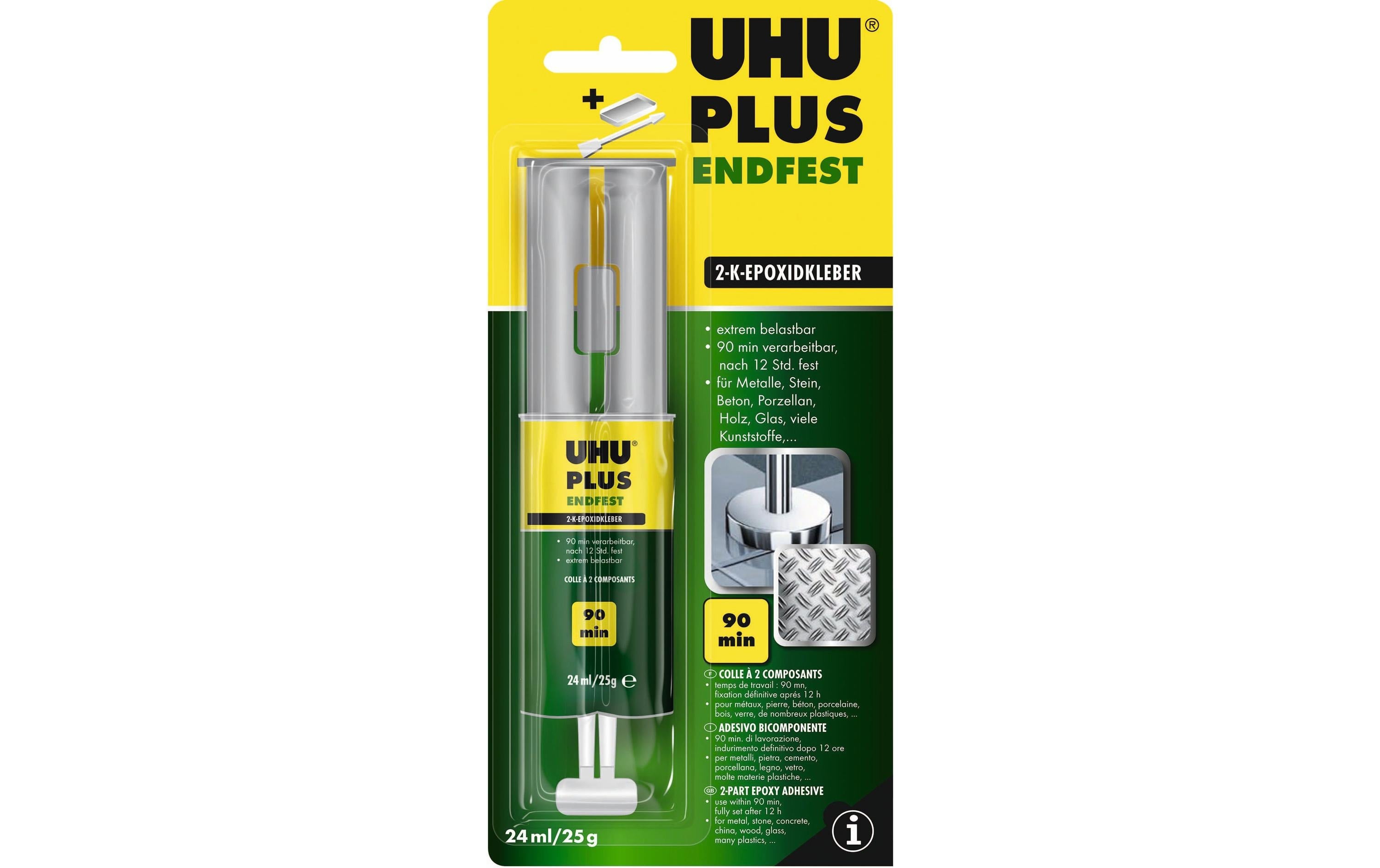 UHU Zweikomonentenkleber plus 25g, Spritze