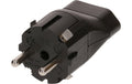 Adapter 2-Pol Schweiz T21 auf Schuko schwarz, 250V, 16A