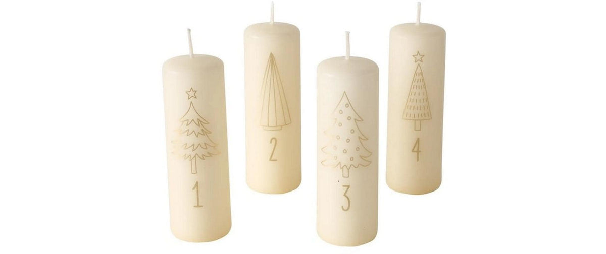 Boltze Stumpenkerze Advent Creme Grösse: 11 x 4 cm (HxD)