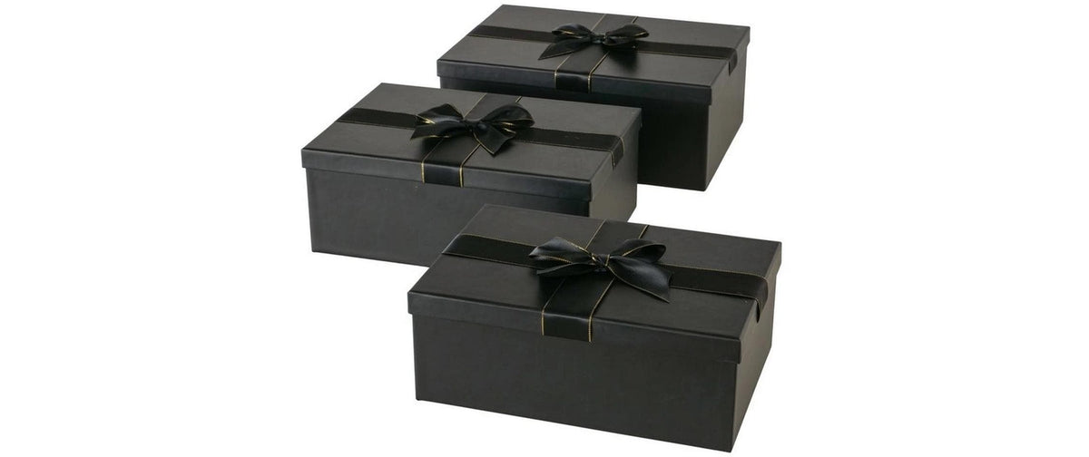 Boltze Geschenkboxen Ribbella 3-teilig, Schwarz