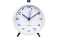 KARLSSON Wecker Button Retro White with cobalt blue