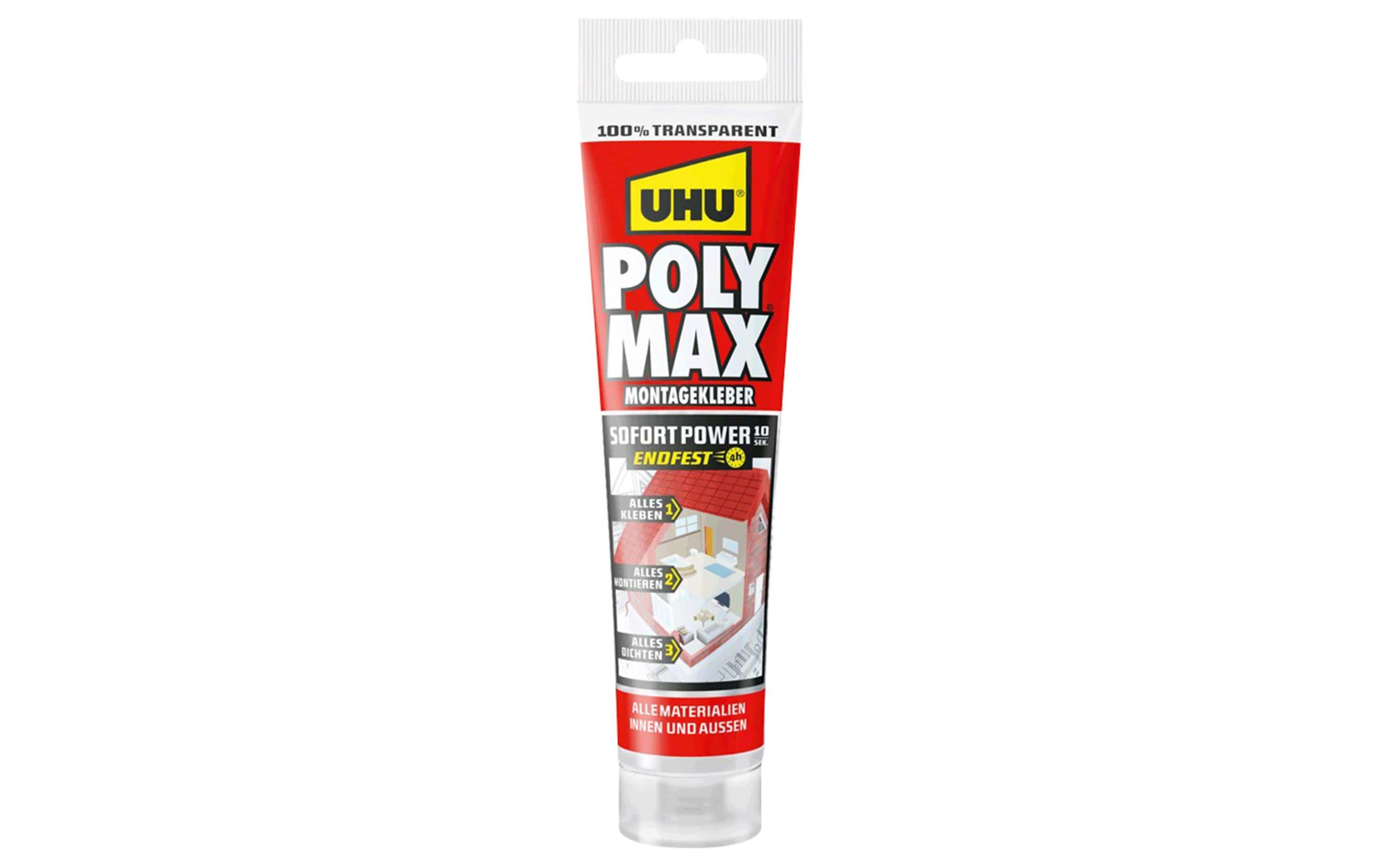 UHU Poly Max Power Montagekleber 10Sec 115g, transparent