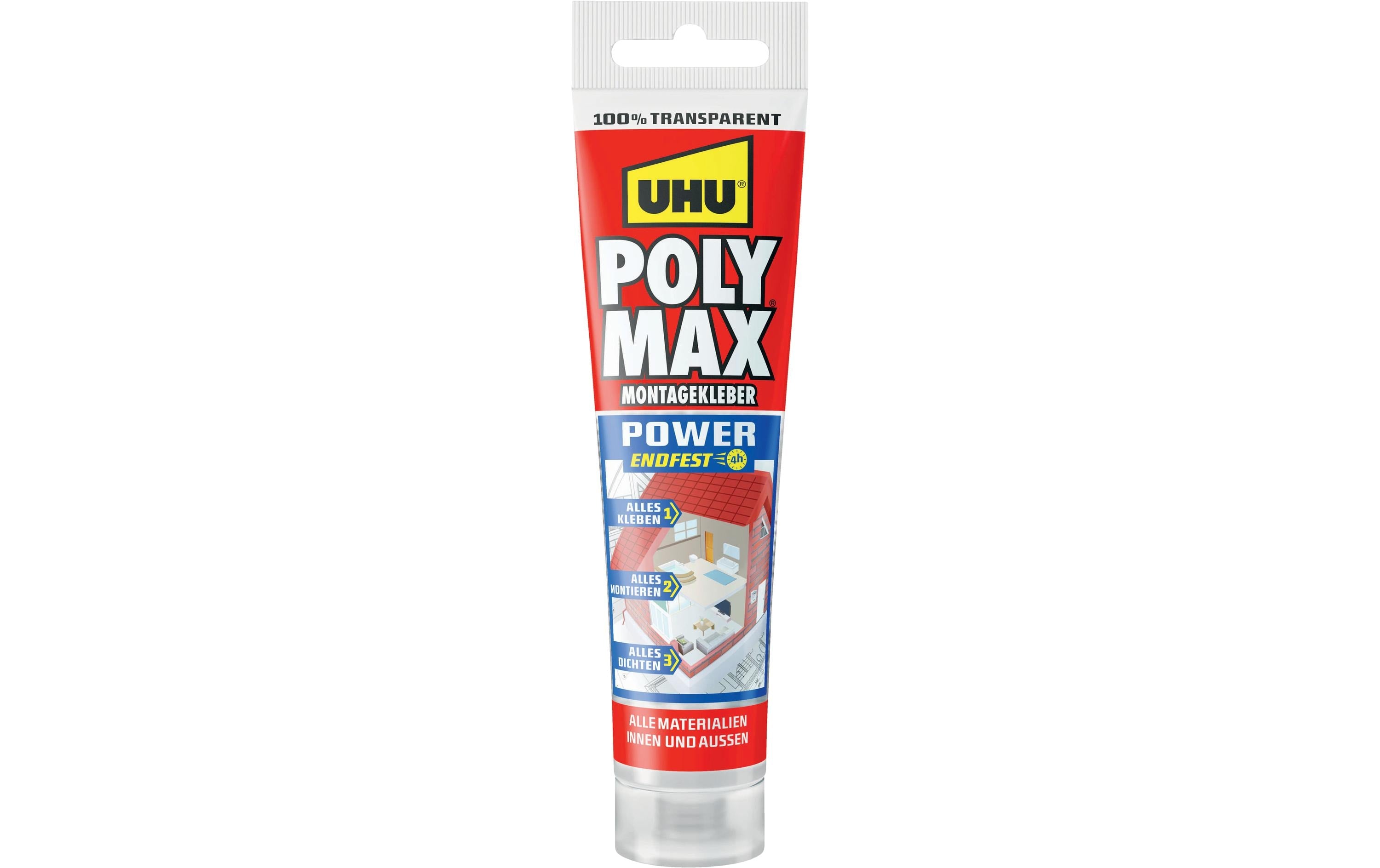 UHU Poly Max Power Montagekleber 115g, transparent