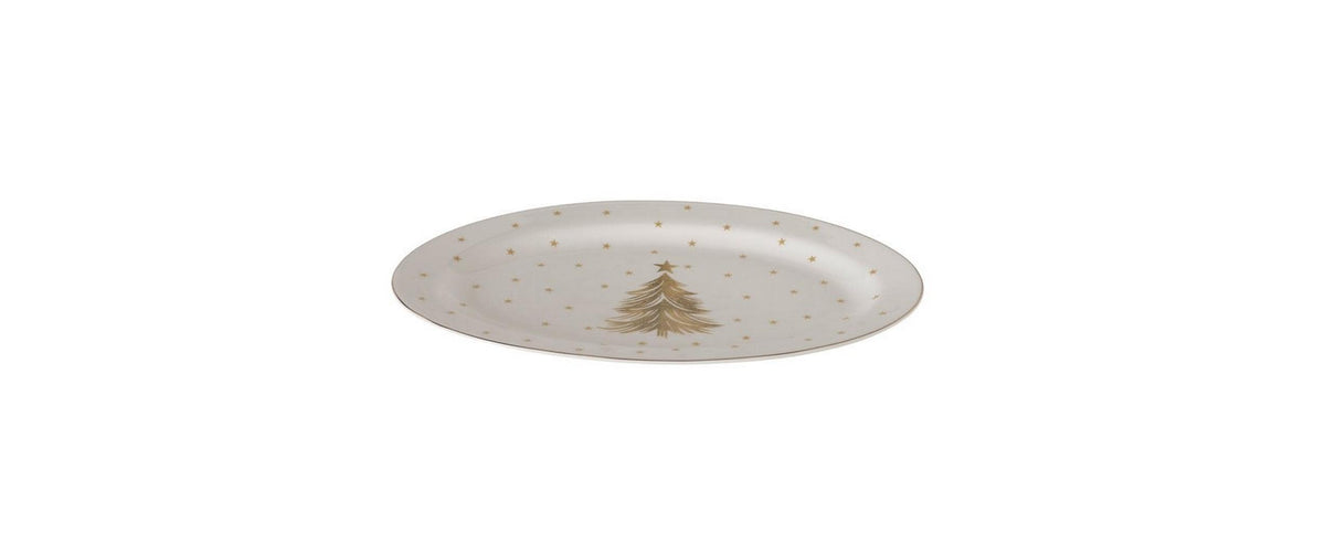 Boltze Schale Serviertplatte Stella Weiss/Gold