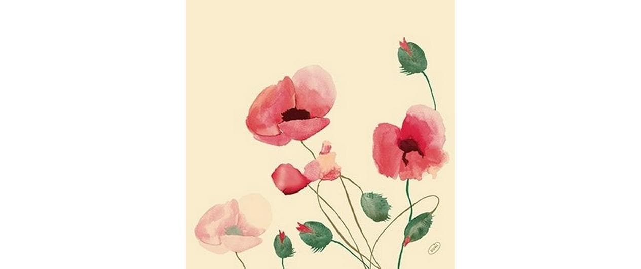 Duni Servietten Bio DSF Poppy Charm 40x40cm, 60 Stk.