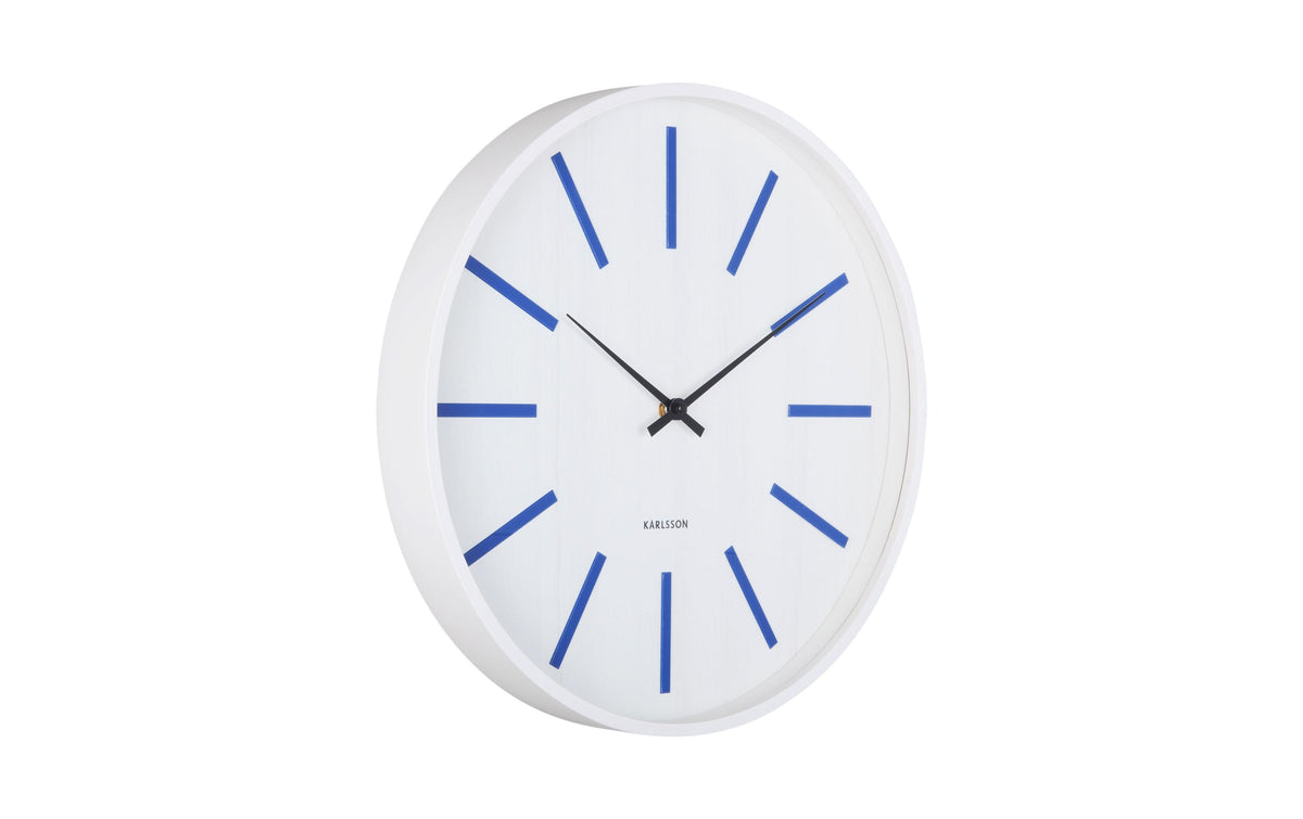 KARLSSON Wanduhr Arruga Retro 40 cm, White with cobalt blue