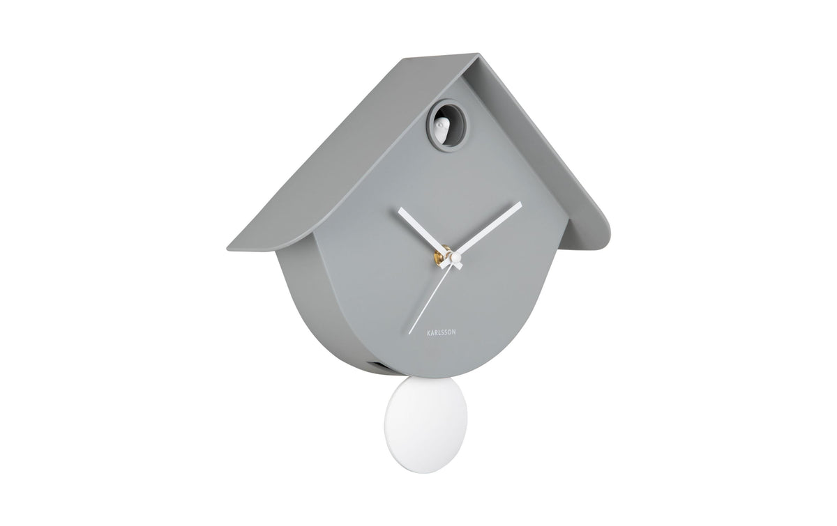 KARLSSON Wanduhr Retro Cuckoo 25.5 x 25.8 cm, Mouse grey