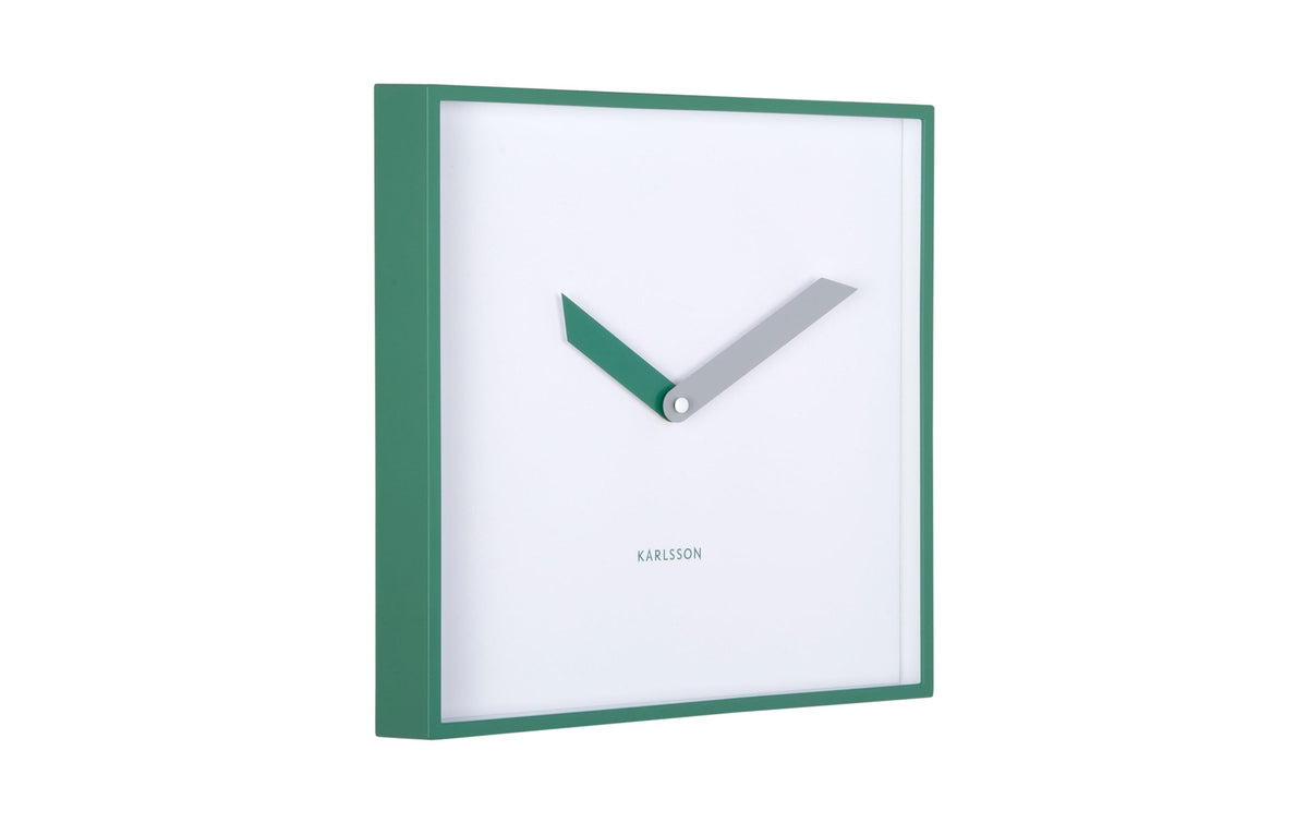 KARLSSON Wanduhr Cool Retro Cuadrado 28.3 x 28.3 cm, Retro green