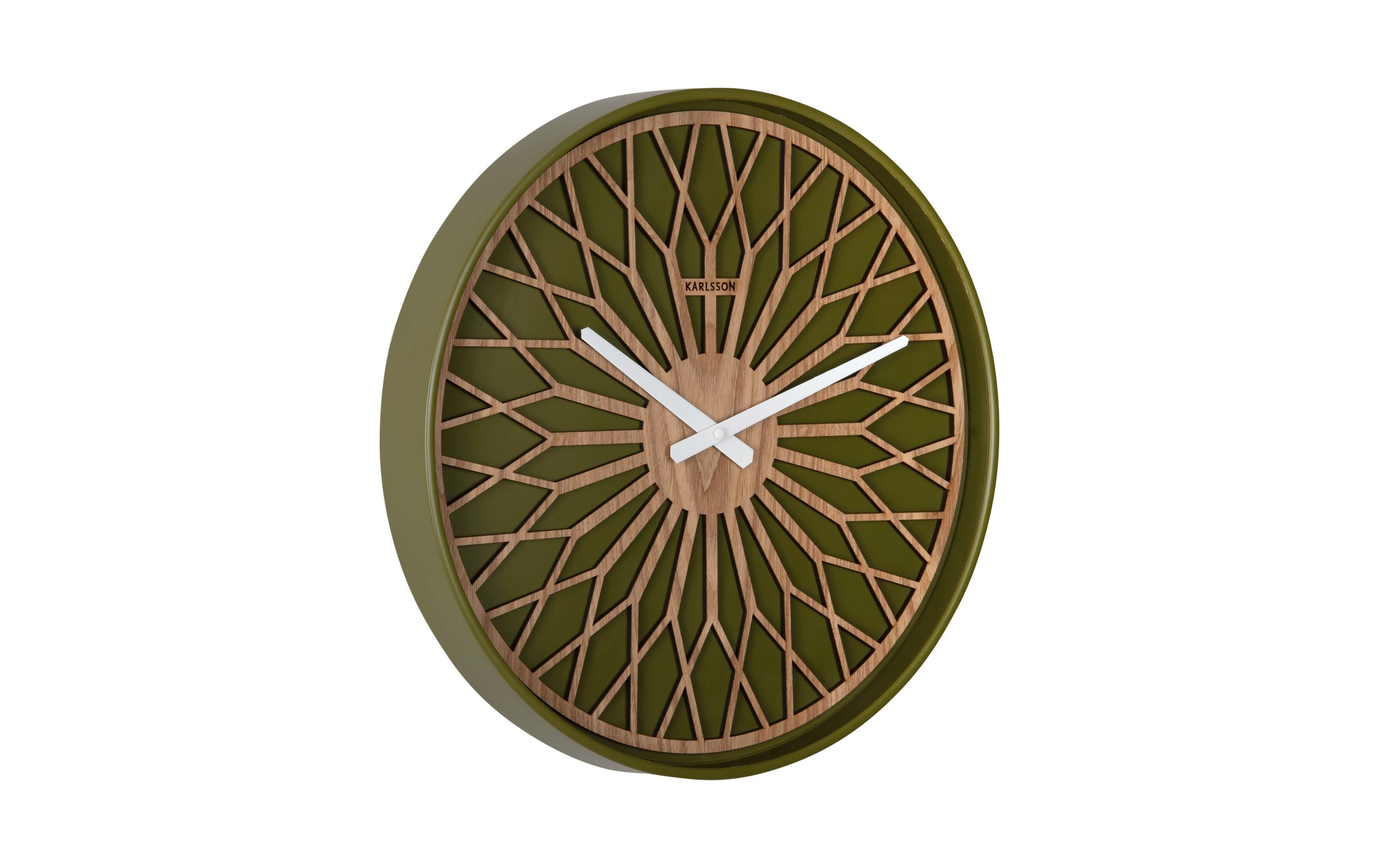 KARLSSON Wanduhr Girasol 40.6 cm, Luxury green