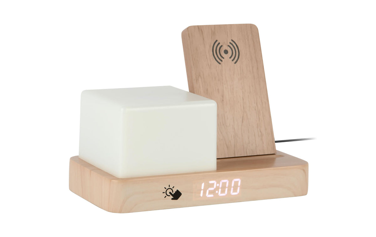 KARLSSON Wecker Retro Night Light LED Wood veneer