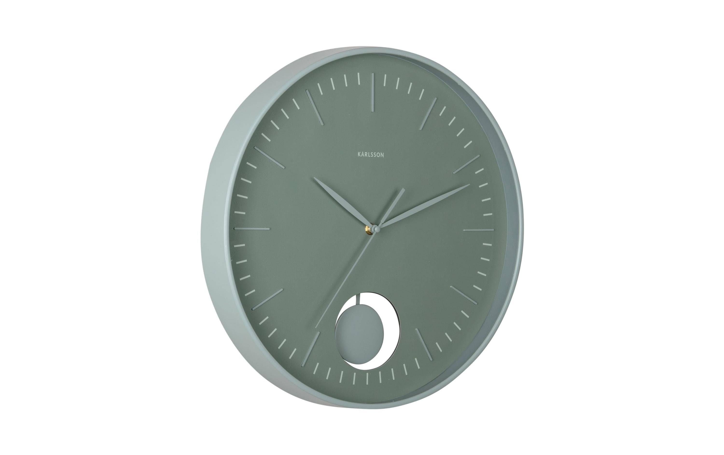 KARLSSON Wanduhr Grato Pendulum 40.6 cm, Jungle green w. grayed jade