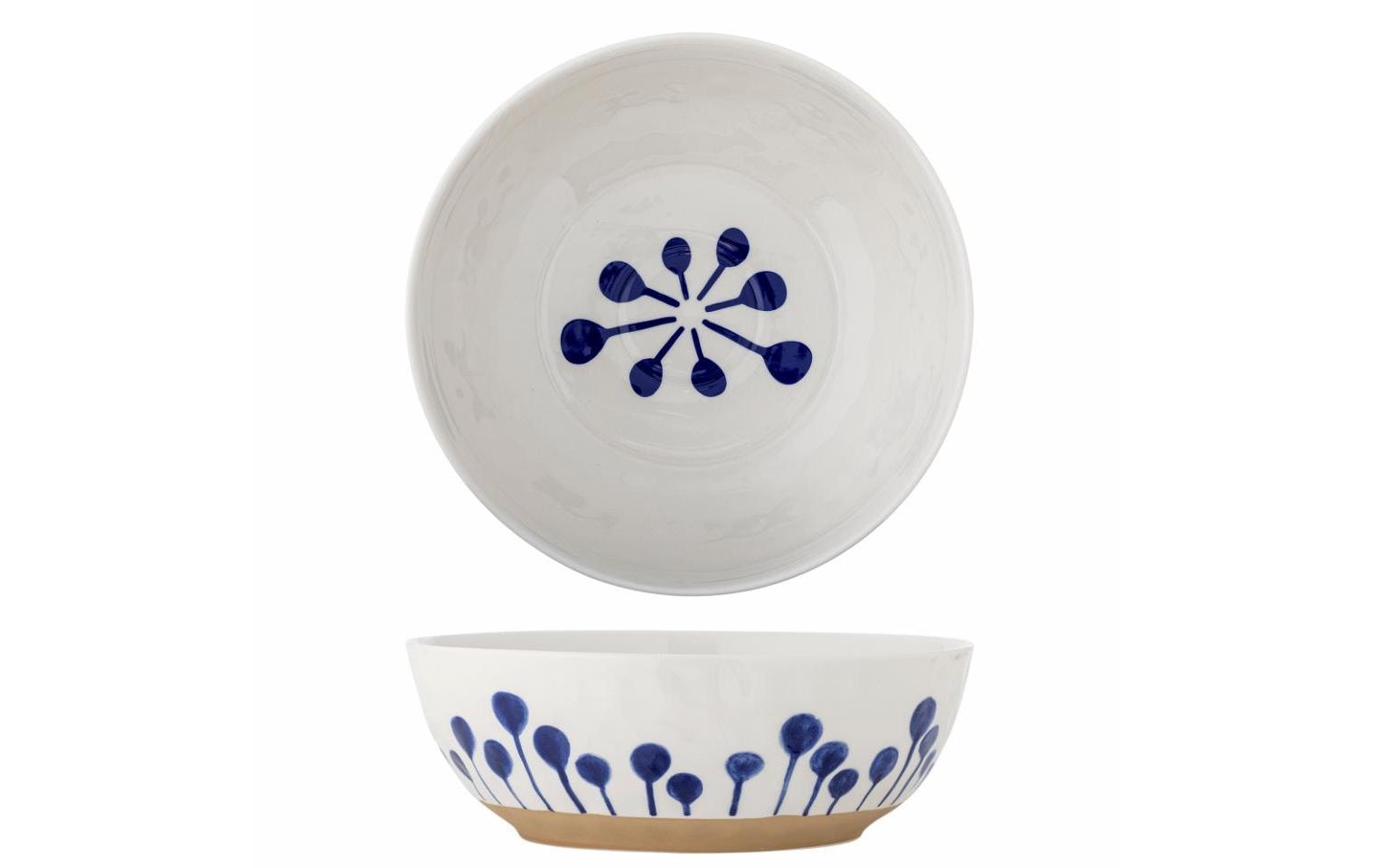 Bloomingville Schale Linora, Blau 28x9 cm (DxH), Steingut