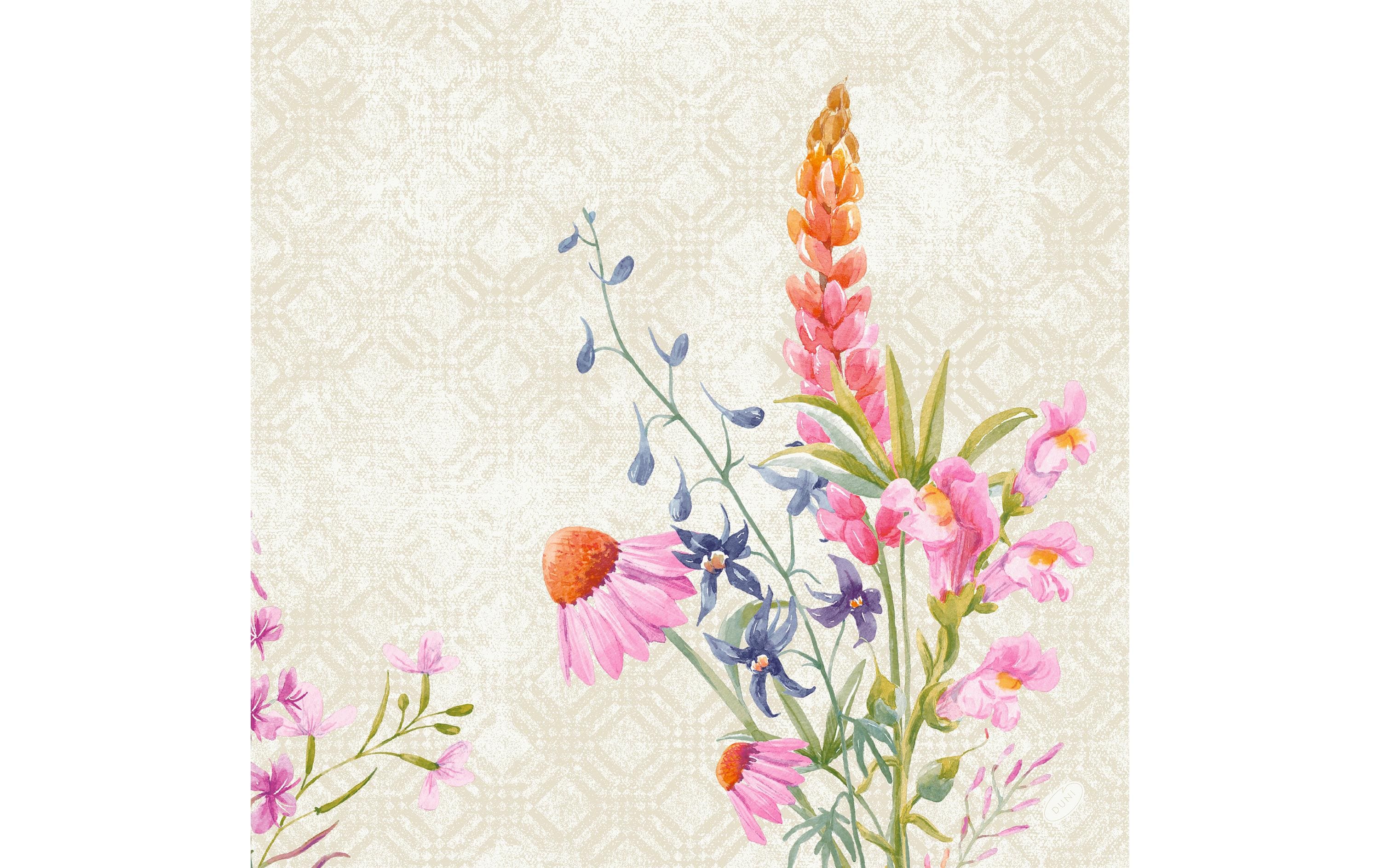 Duni Servietten Dunisoft Floret 40x40cm, 60 Stk.