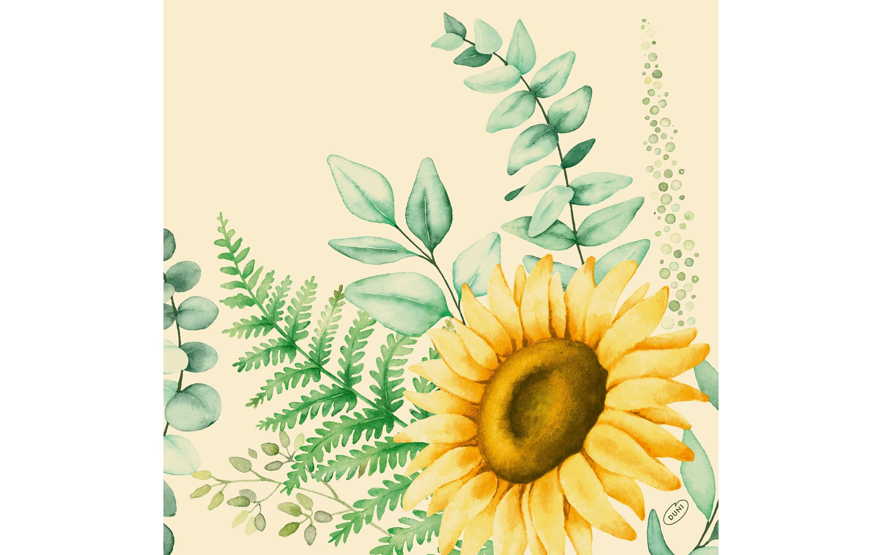 Duni Servietten 4-lagig Sunflower Dreams 40x40cm, 50 Stk.
