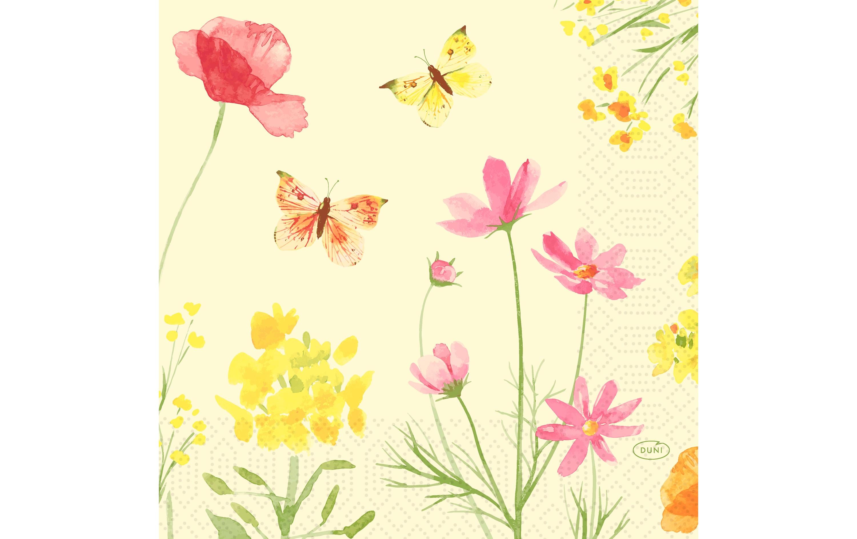 Duni Servietten 3-lagig Poppy Field 33x33cm, 50 Stk.