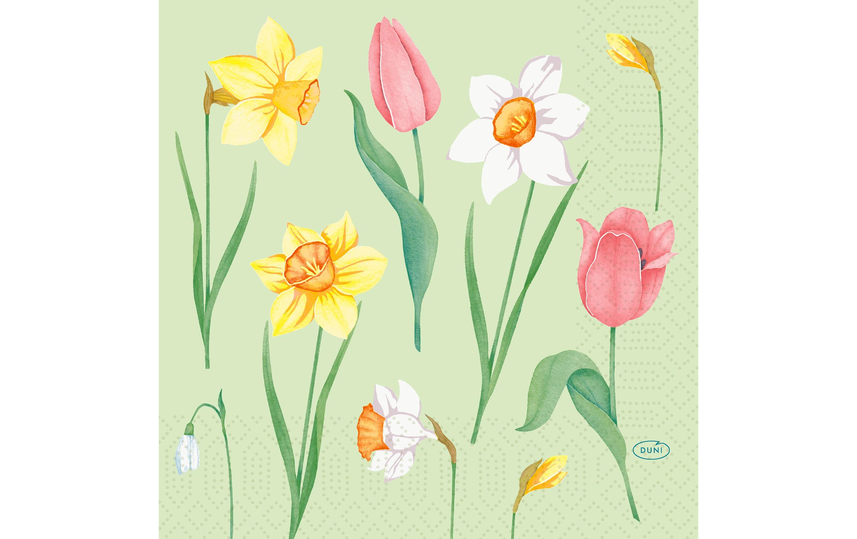 Duni Servietten 3-lagig Spring Melody 33x33cm, 50 Stk.