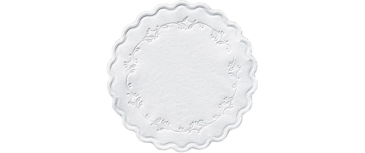 Duni Untersetzer Rund 9cm Romance weiss D:9cm, 8-lagig, 250 Stk.