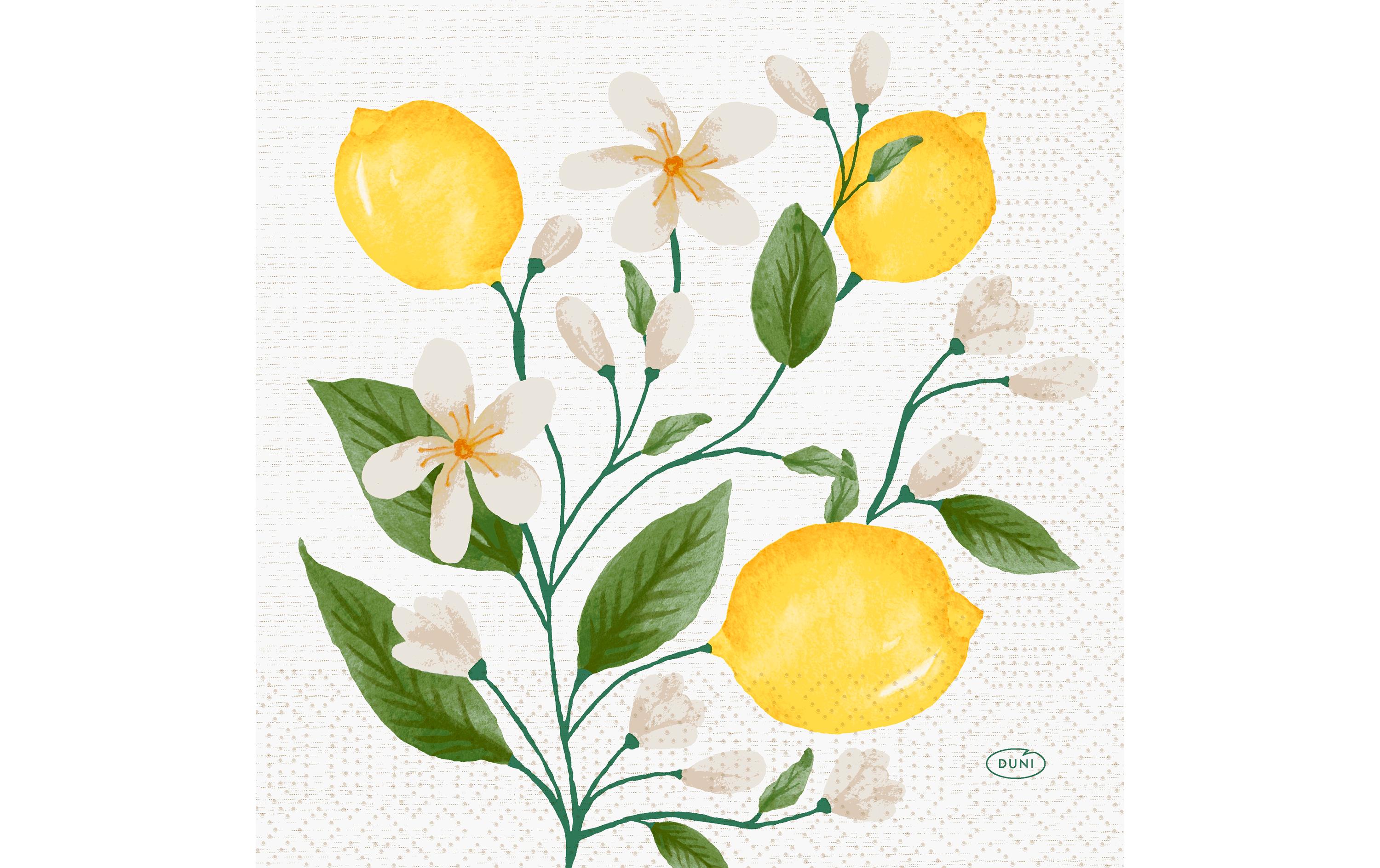Duni Servietten 3-lagig Lemon Fiesta 33x33cm, 250 Stk.