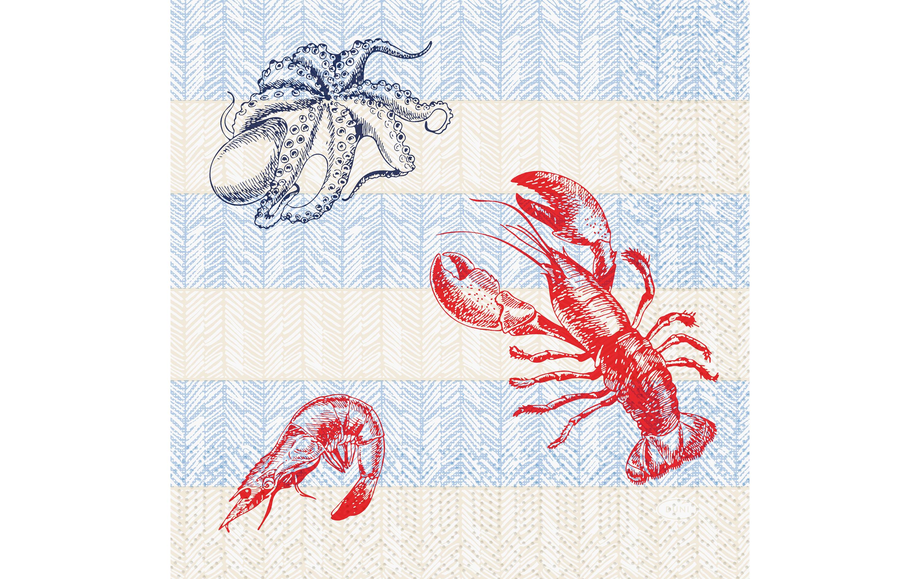 Duni Servietten 3-lagig Sea Delights 33x33cm, 50 Stk.