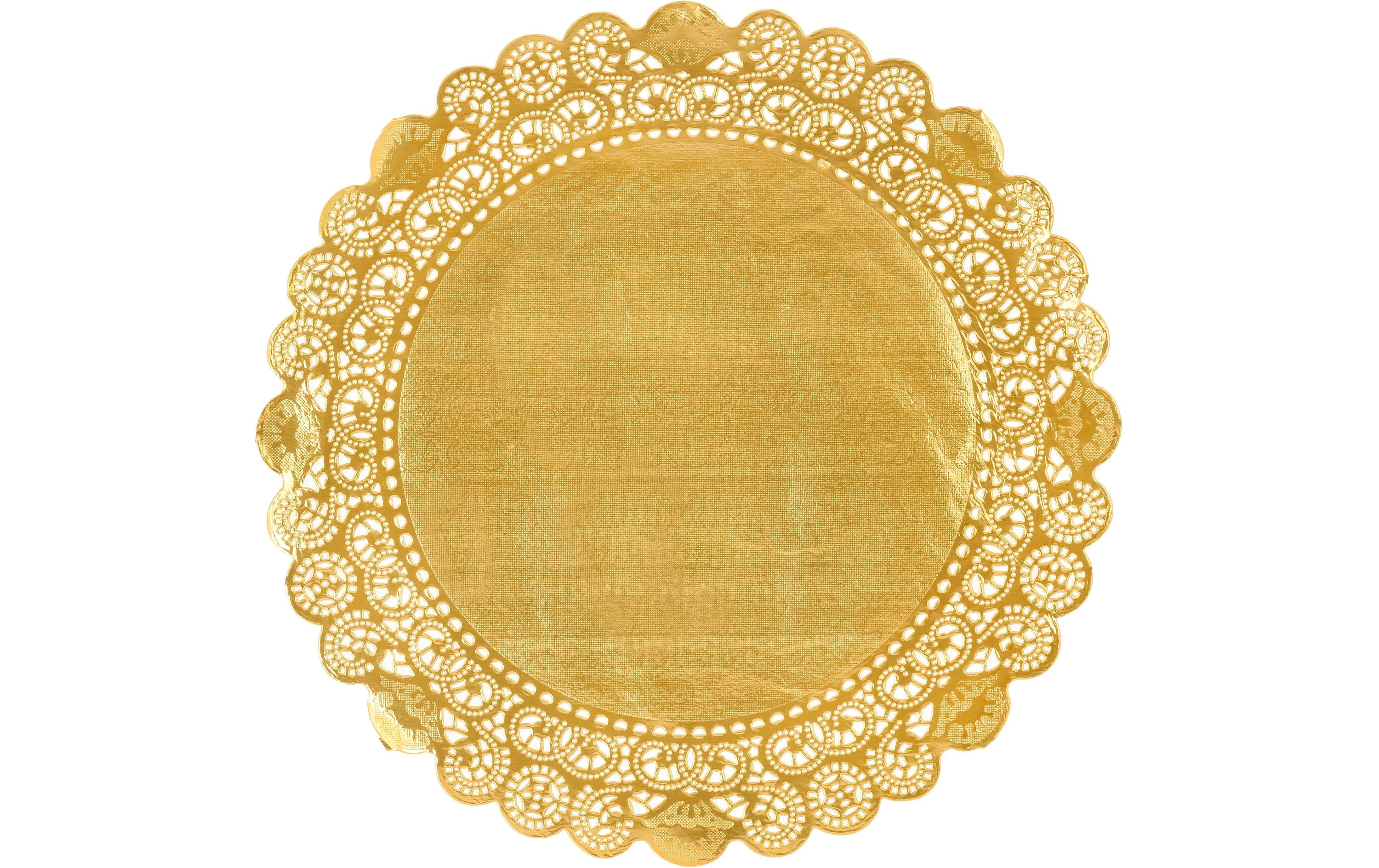 Duni Tortenspitzen Rund 36cm gold D:36cm, 100 Stk.