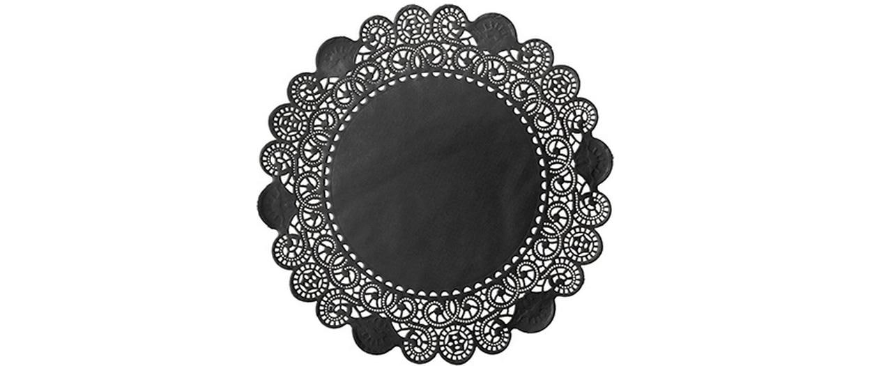 Duni Tortenspitzen Rund 19cm schwarz D:19cm, 250 Stk.