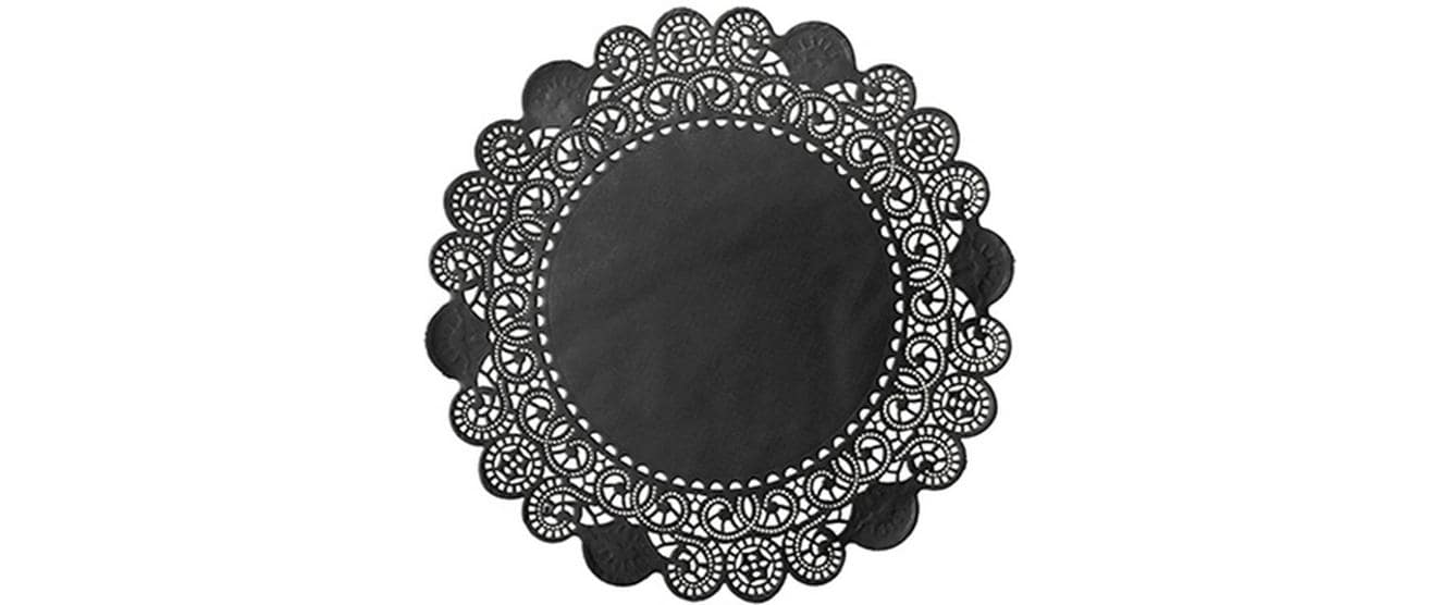 Duni Tortenspitzen Rund 30cm schwarz D:30cm, 250 Stk.