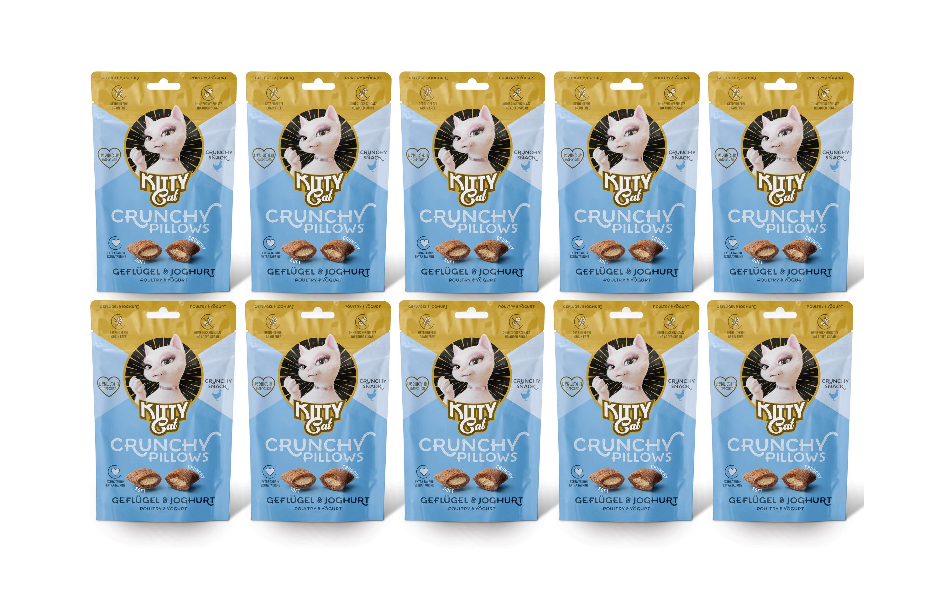 KittyCat Crunchy Pillows Geflügel, Jog. KIT 10x60 g