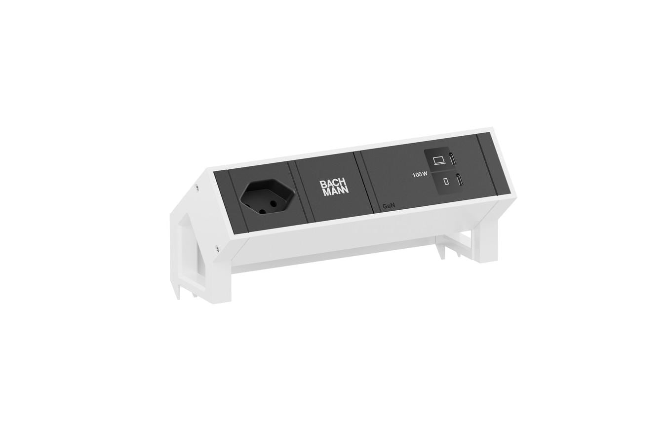 DESK2 1xT13 1xUSB C/C 100W 0,2m RAL9010