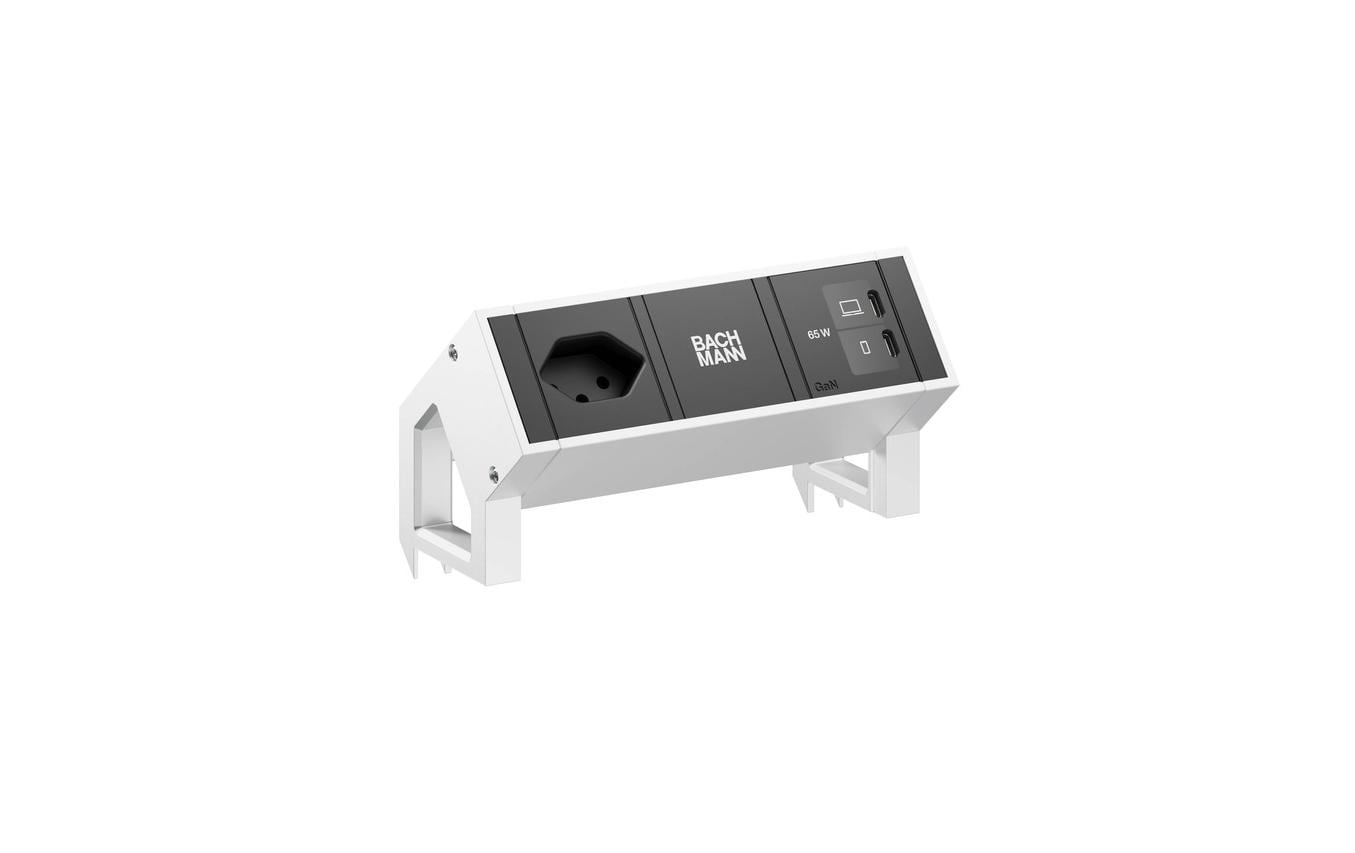 DESK2 white 1xT13 1xUSB C 65W 0,2m RAL9010