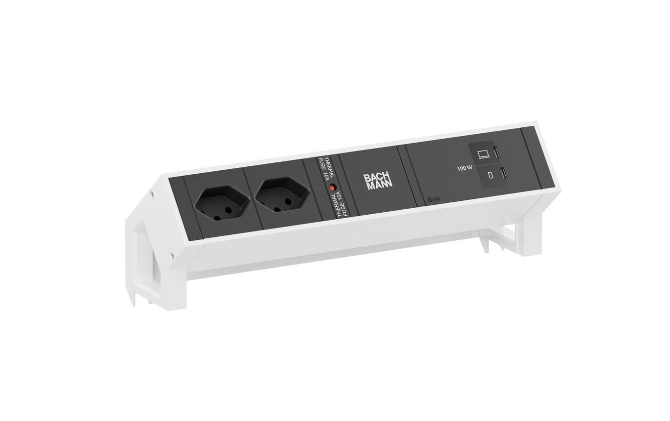 DESK2 2xT13 1xUSB C/C 100W 0,2m RAL9010