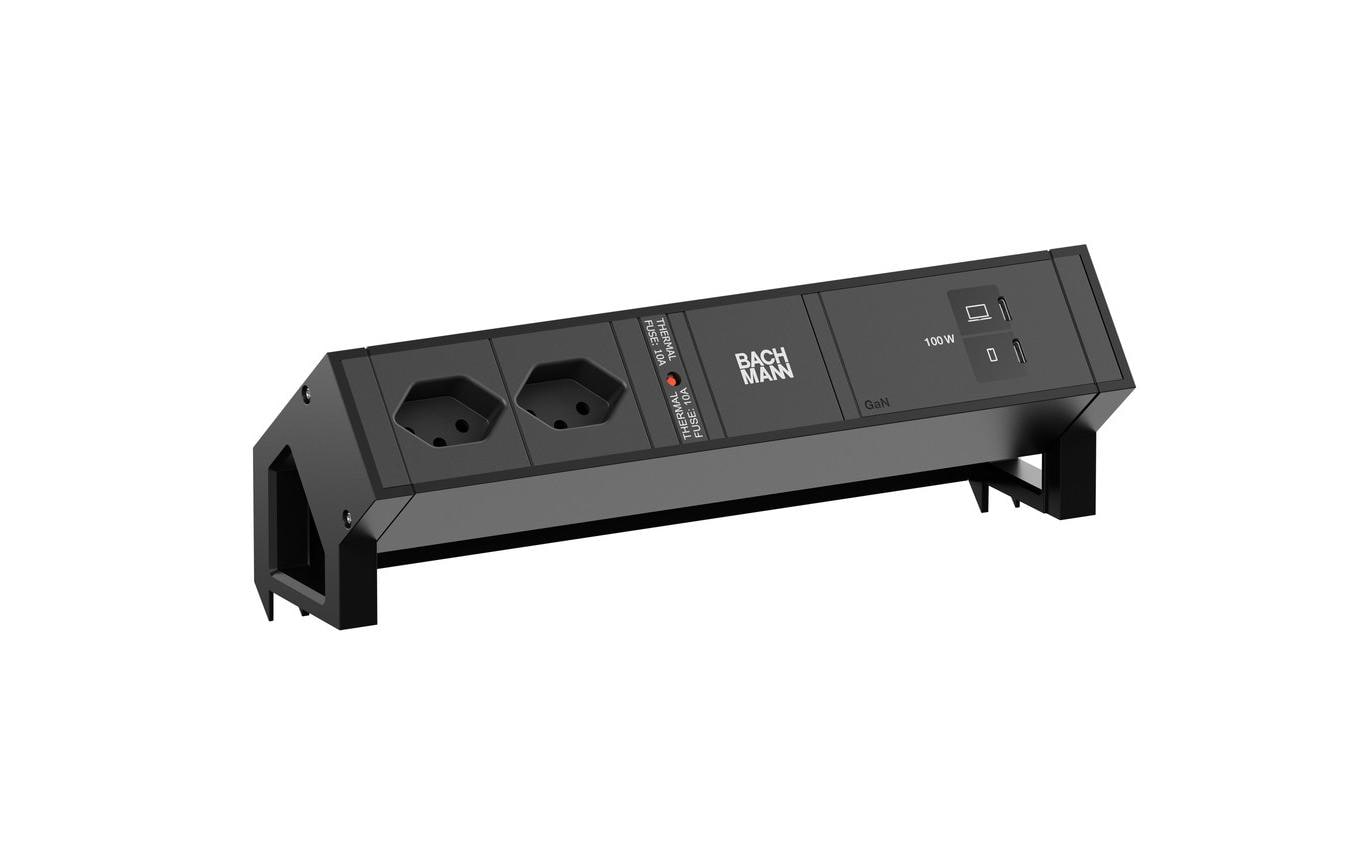 DESK2 2xT13 1xUSB C/C 100W 0,2m RAL9005