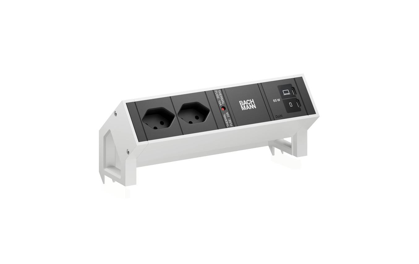 DESK2 2xT13 1xUSB C/C 65W 0,2m RAL9010