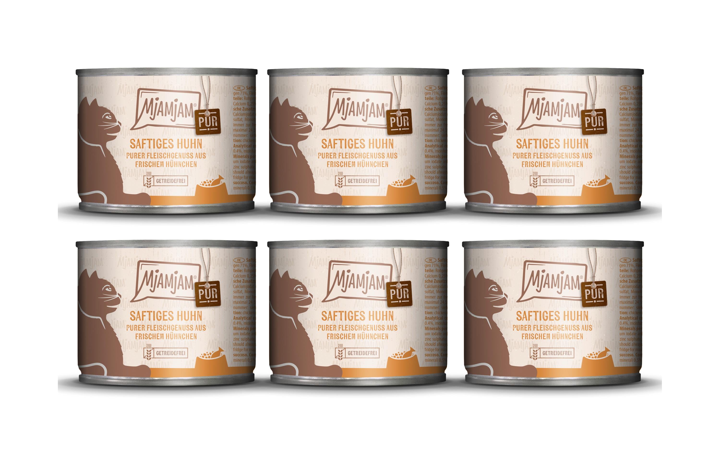 Mjamjam Cat Dose pur.Fleischgen. KIT saft.Hühnchen pur 6x200g